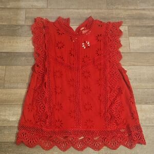 Entro Scarlet Crochet Detail Top
